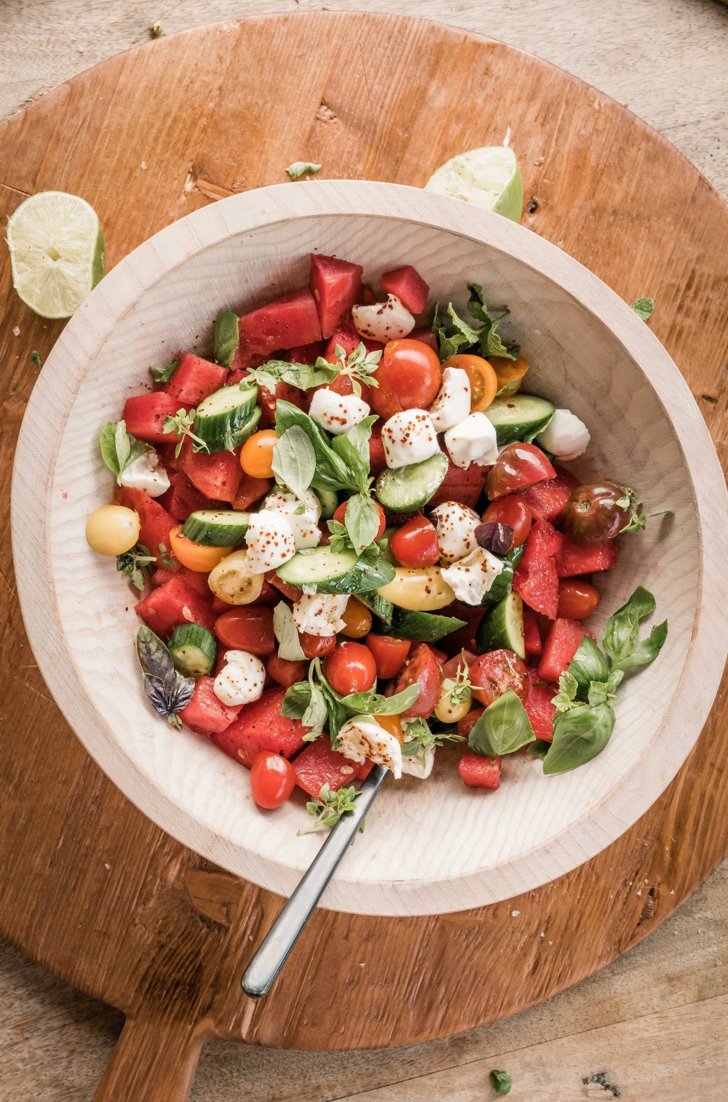 watermelon tomato caprese salad