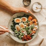 sweet potato jammy egg breakfast bowl_how to reduce bloating