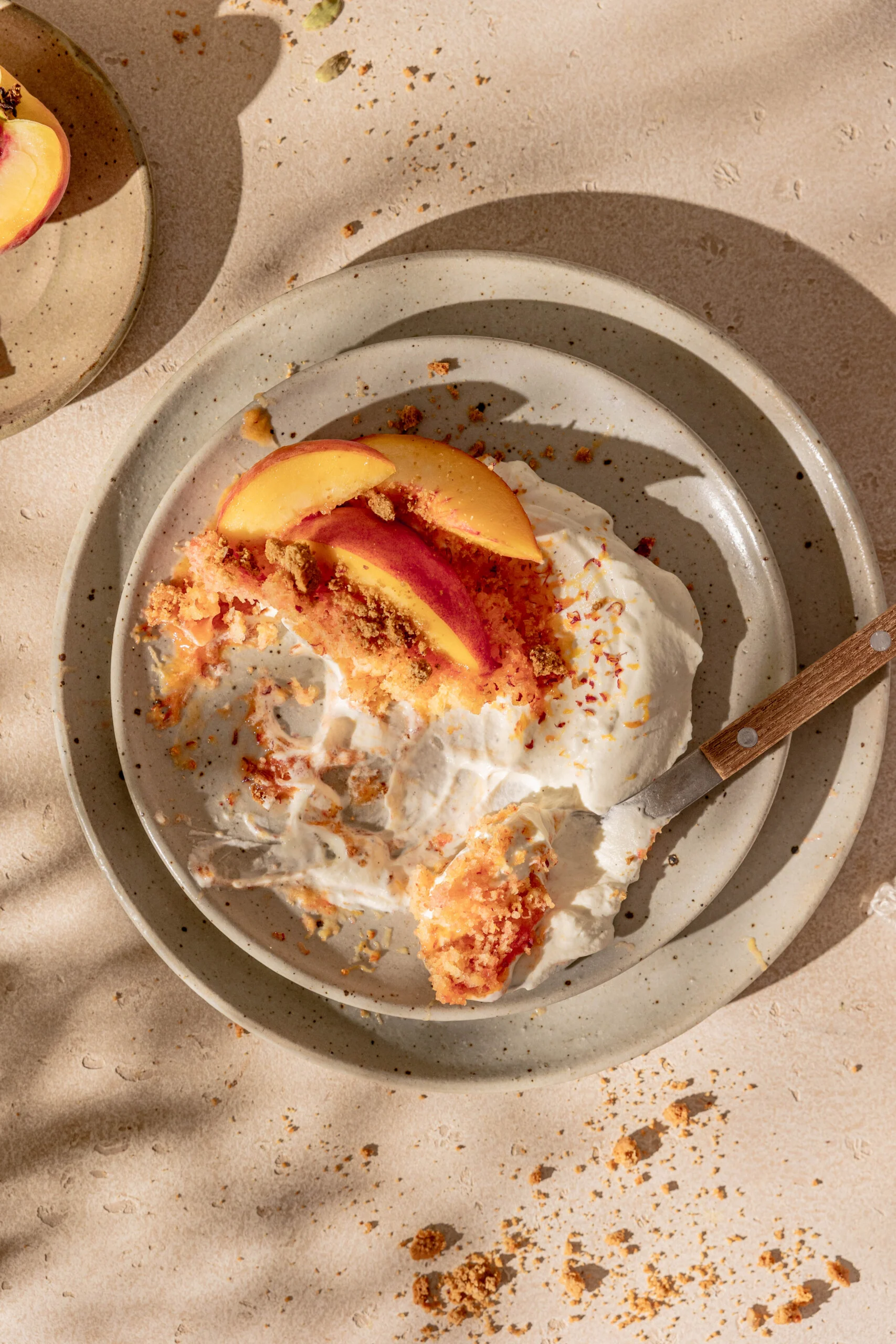 summer frozen peach and cream