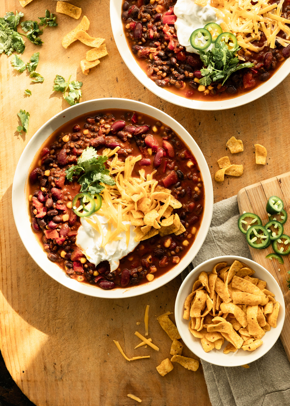 Lentil chili recipe.