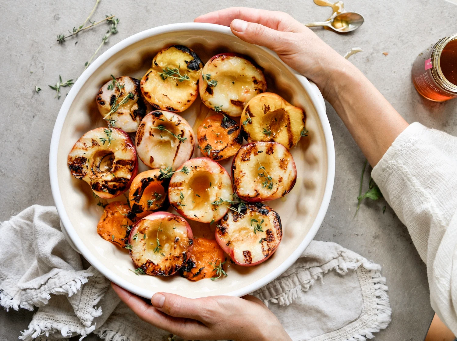 grilled peaches with honey
