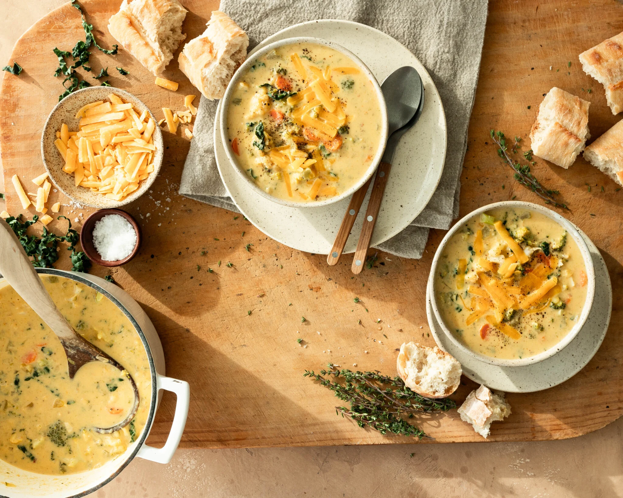 a healthy broccoli cheddar soup