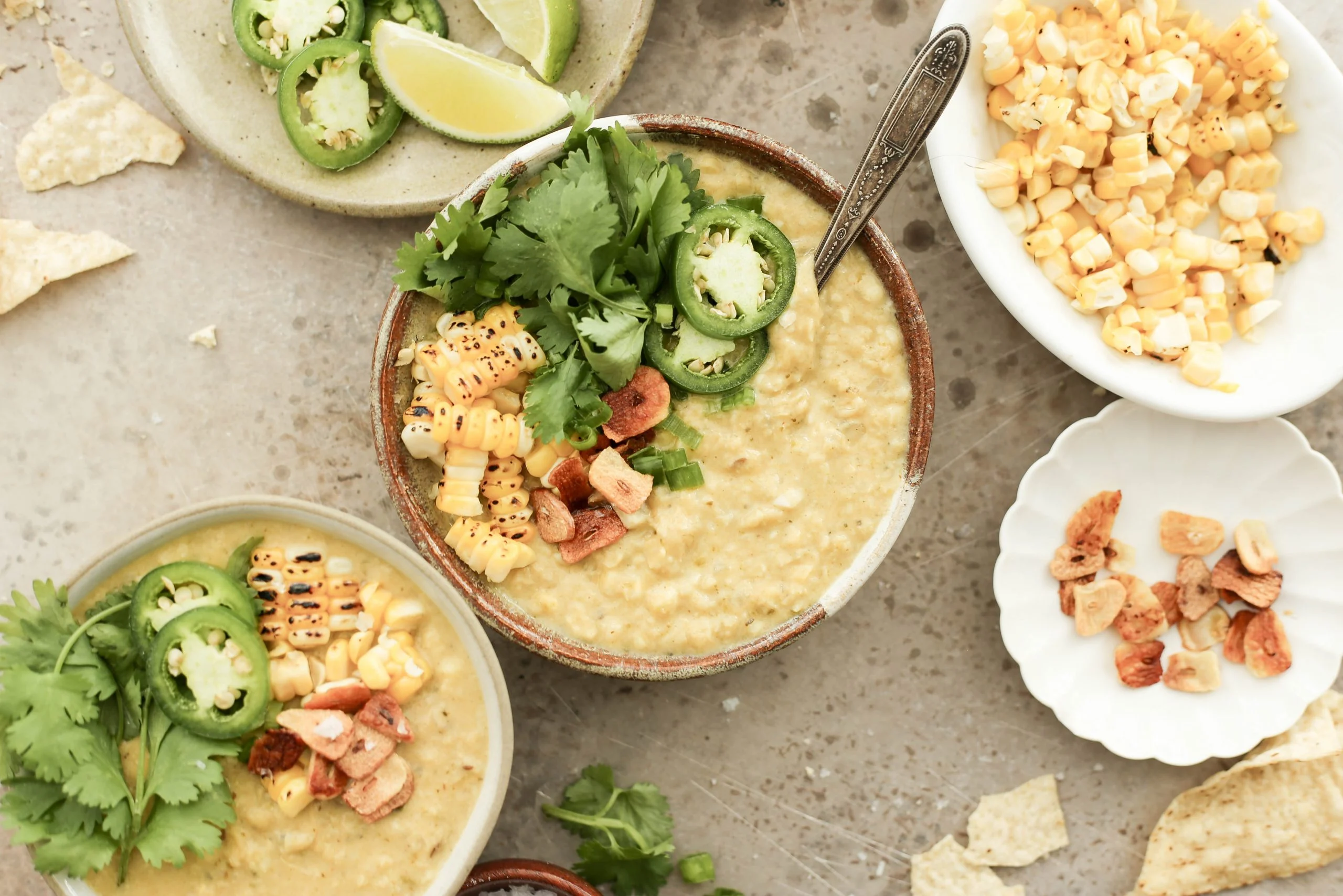 One-Pot Spicy Vegan Corn Soup
